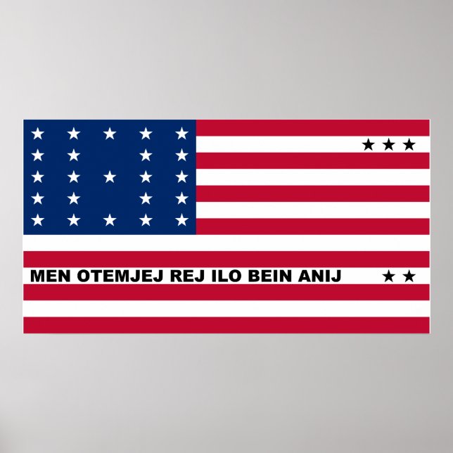 Póster Bandeira Simbólica de Bikini Atoll Marshall Island (Frente)