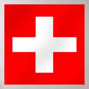 Poster Bandeira suíça da Suiça Suisse Svizra presentes