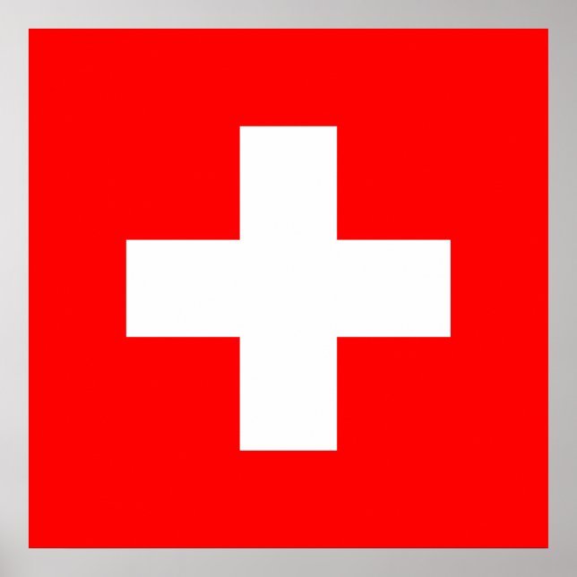 Poster Bandeira Suíça (Suiça) (Frente)