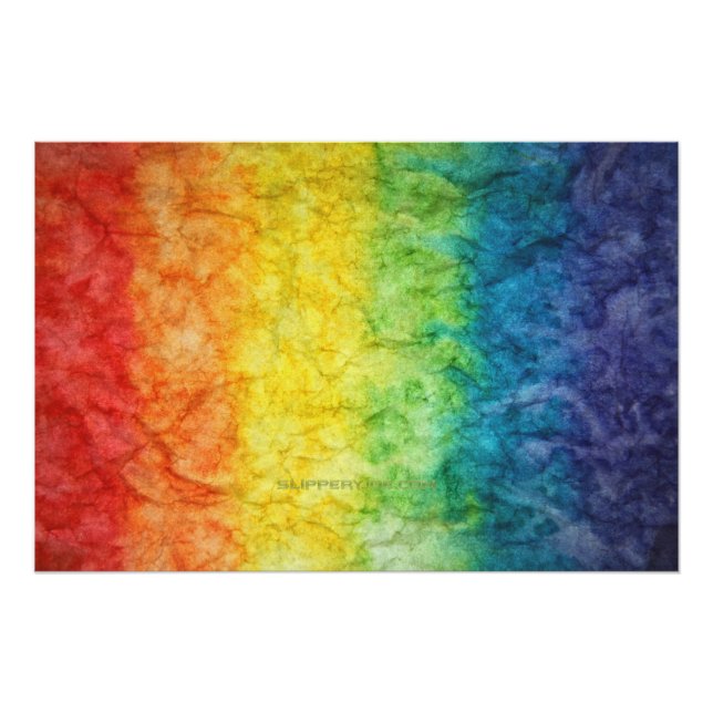 Póster Bandeira tie-dye de SlipperyJoe's arco-íris pressi (Frente)