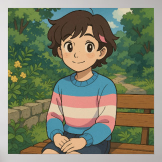 Poster Bandeira Transgênero Pessoa Anime | LGBTQIA+