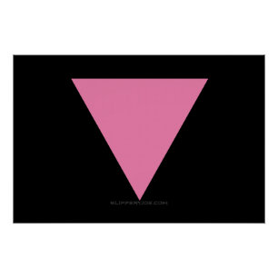 Póster bandeira triângulo rosa SlipperyJoe's símbolo rosa