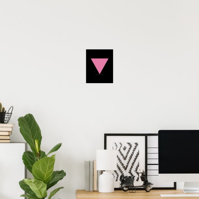 Poster bandeira triângulo rosa SlipperyJoe's símbolo rosa (Escritório em casa)
