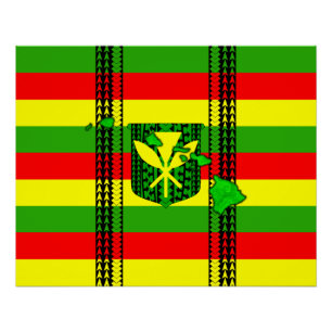 Póster Bandeira tribal de Kanaka Maoli da ilha