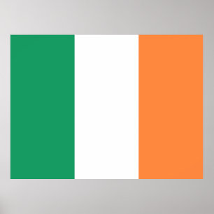 Poster Bandeira tricolor irlandesa patriótica Dia de São