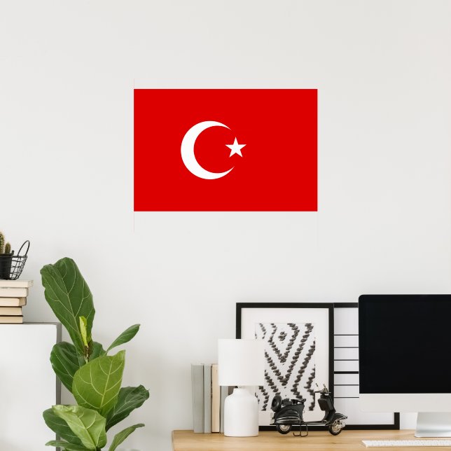 Poster Bandeira turca (Escritório em casa)