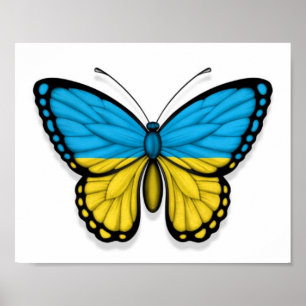 Póster Bandeira ucraniana da borboleta