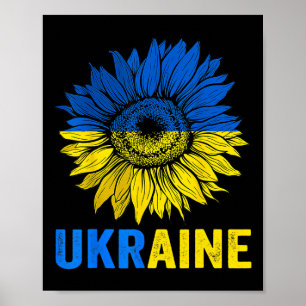 Poster Bandeira ucraniana do girassol da paz amante da Uc
