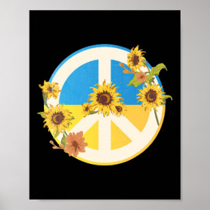 Poster Bandeira Ucraniana do Girassol Eu Apoio a Ucrânia