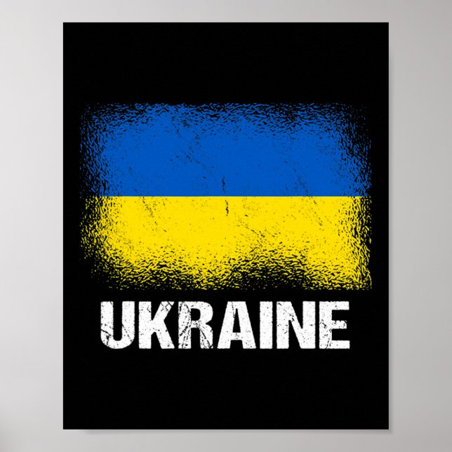 Poster Bandeira ucraniana Ucrânia  (Frente)