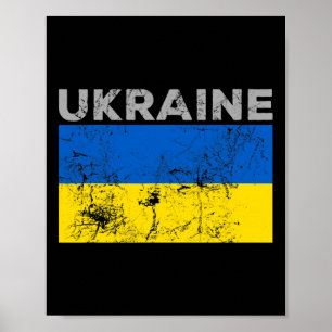 Poster Bandeira ucraniana vintage Ucrânia Orgulho 11