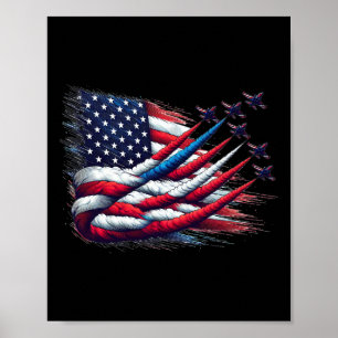 Poster Bandeira Vermelha Branca Azul Patriótica Dos EUA J