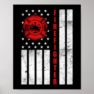 Poster Bandeira Vermelha Thin Red Flag Americana