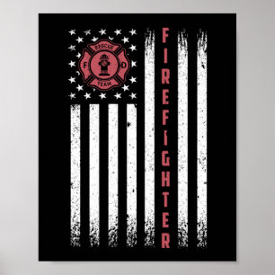 Poster Bandeira Vermelha Thin Red Flag Americana
