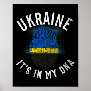 Poster Bandeira Vintage da Ucrânia - Está no meu DNA - Uc