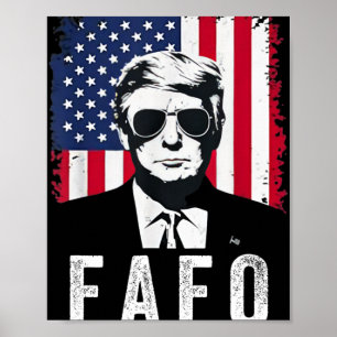 Poster Bandeira Vintage EUA Trump Fafo Patriótica Retro 4