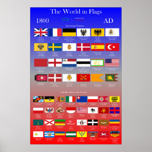 Póster Bandeiras 1800 do ANÚNCIO do mundo
