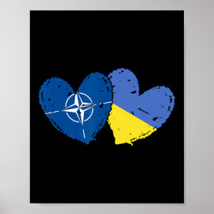Poster Bandeiras Coração OTAN Ucrânia Otan Bandeira Dupla