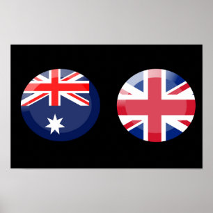 Poster Bandeiras da Austrália e do Reino Unido