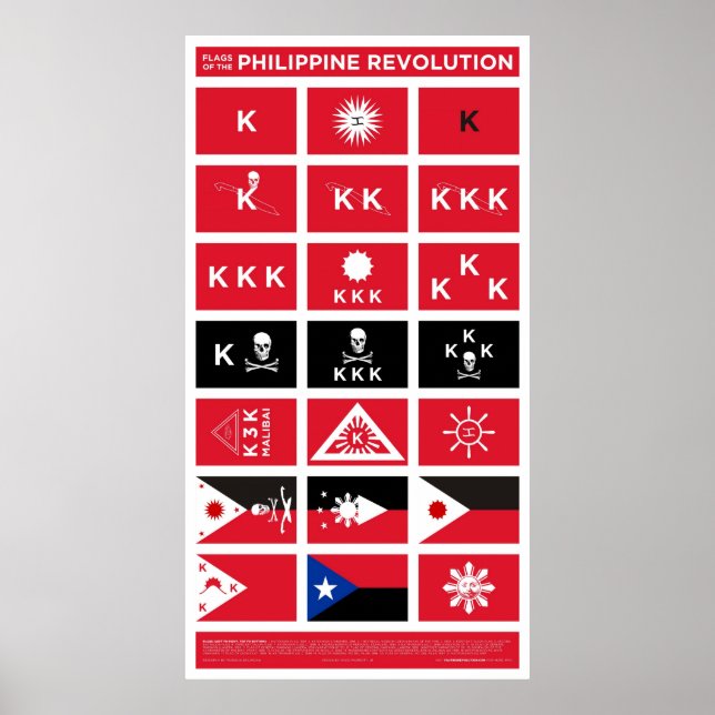 Poster Bandeiras da Revolução Filipina - Grande (Frente)