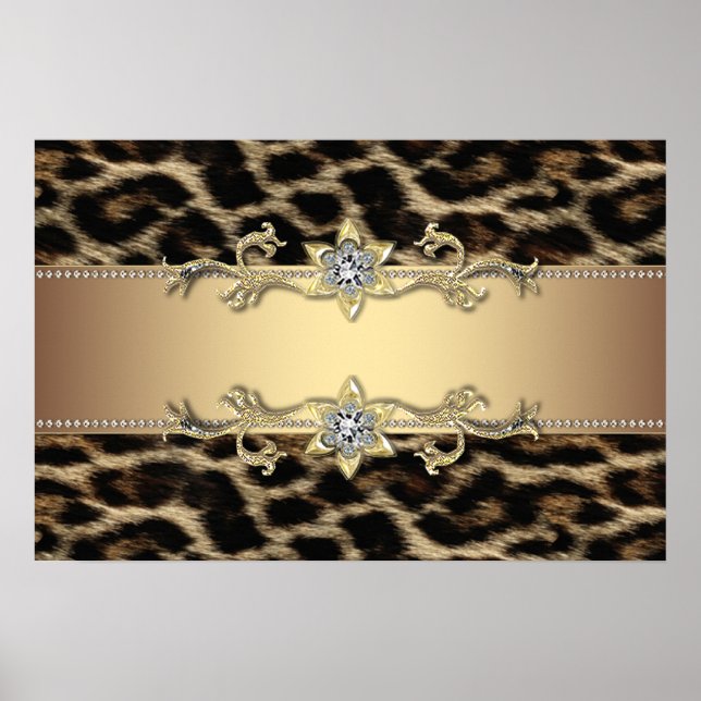 Póster Bandeiras de Aniversário de Leopardo (Frente)