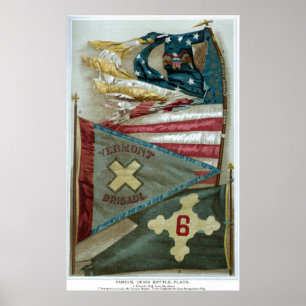 Póster Bandeiras de batalha famosas da união - placa 1 -