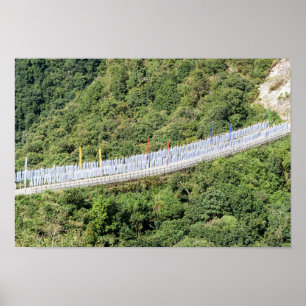 Poster Bandeiras de oração budistas - Butão