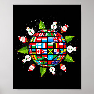 Poster Bandeiras do Mundo, Natal ao Redor do Globo