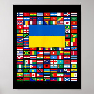 Poster Bandeiras Do Mundo Ucrânia Apoie Zelensky Ervilha