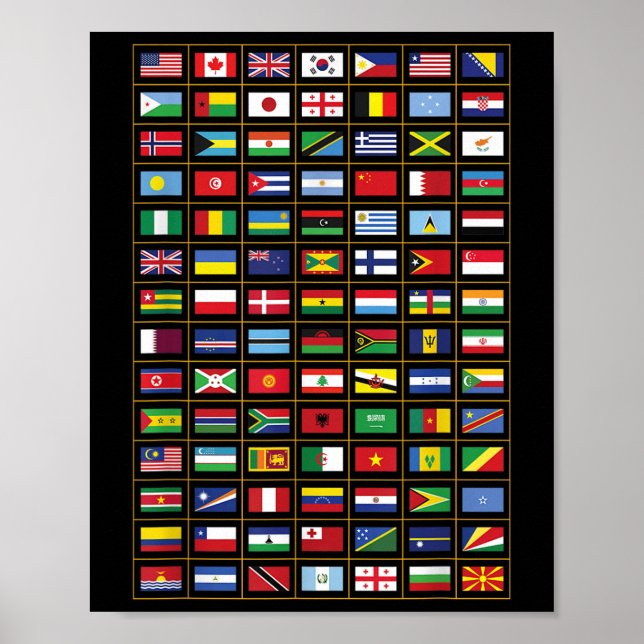 Poster Bandeiras Dos Países Do Mundo Internacional (Frente)