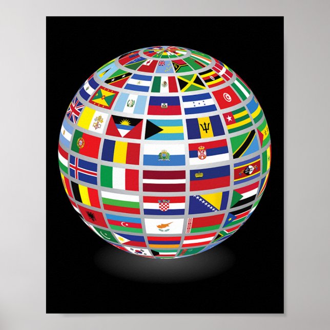 Poster Bandeiras Dos Países Do Mundo Internacional (Frente)