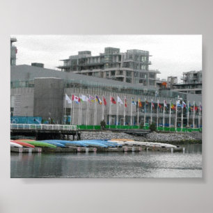 Póster Bandeiras e canoas coloridas