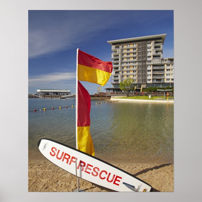 Poster Bandeiras e conselhos de salvamento de surfs (Frente)