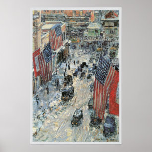 Póster Bandeiras na Rua 57 por Frederick Childe Hassam