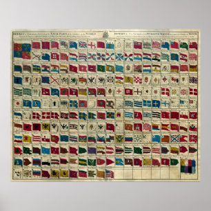 Poster Bandeiras navais de Bowles do mundo