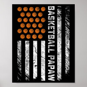 Poster Bandeja do Jogador Bysketbyll Papaw Usa Flag Byske