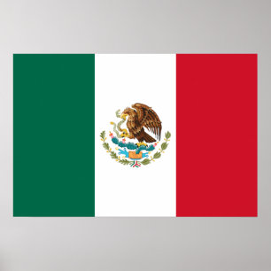 Poster Bandera de Mexico National flag Mexicanos