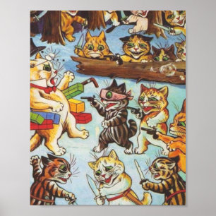 Poster Bandidos De Kitten Por Louis Wain
