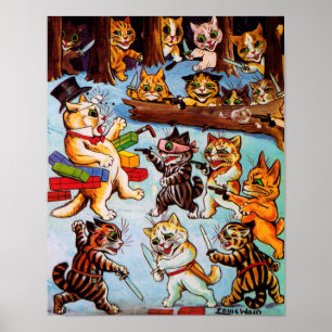 Póster Bandits de Kitten, Louis Wain