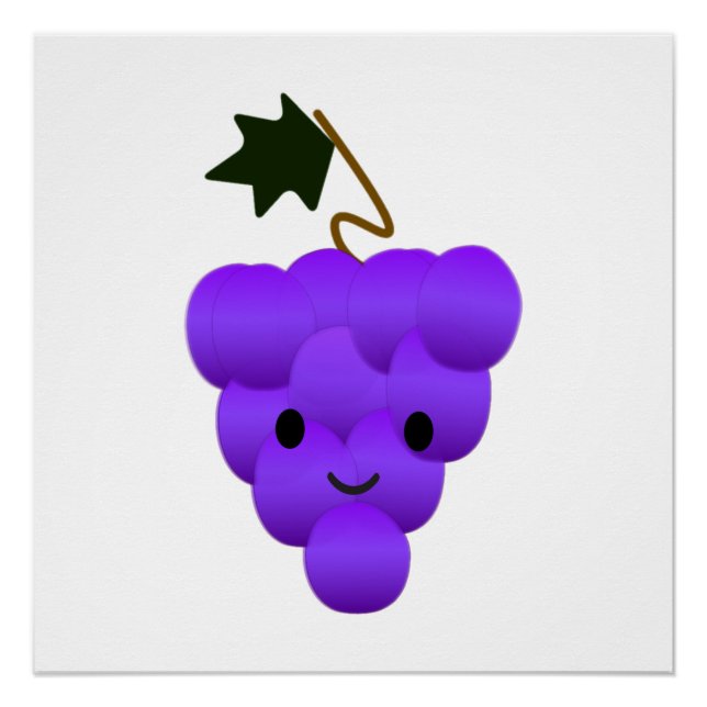 Póster Bando de Uvas de Kawaii (Frente)
