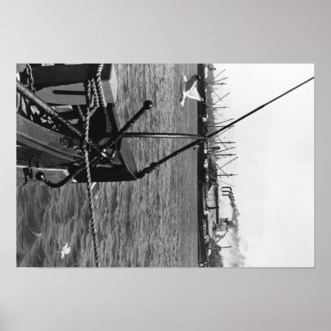 Póster Bandon, Oregon Harbor View e Navios Fotografia (Frente)