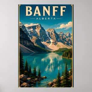 Poster 🏔️ Banff Alberta Lago de Montanha