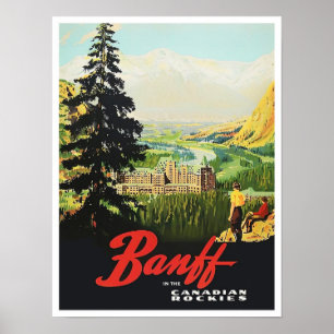 Poster Banff Canada viagens vintage