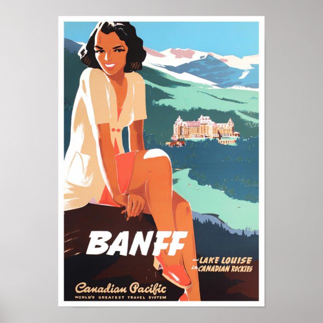 Poster Banff Canada viagens vintage (Frente)