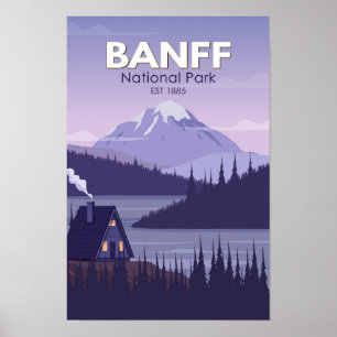 Poster Banff National Park Canada Viagem Vintage