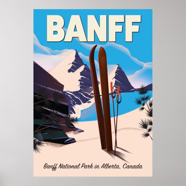 Poster Banff National Park, em Alberta, Canadá. (Frente)