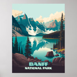 Poster Banff National Park Moraine Lake Retro