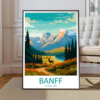 Poster Banff National Park Travel Print Wall Art Banff Wa