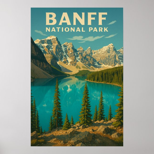 Poster Banff National Park - Viagens vintage (Frente)