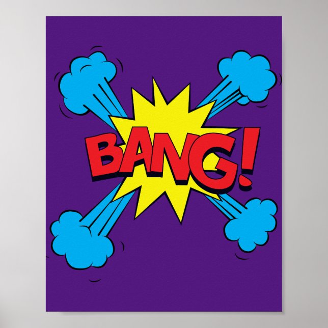 Poster Bang! Explosão em quadrinhos de Pop de arte vibran (Frente)